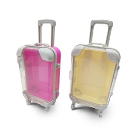 FloraVigo Travel Gift Travel Suitcase Miniature, Money Gift Travel Holiday Fund Money Box Travel Suitcase as a Gift for Holiday, Travel Fund to Give Money for Travel (Yellow Red)