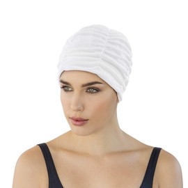 Ladies Swimming Hat by Fashy Turban Style White