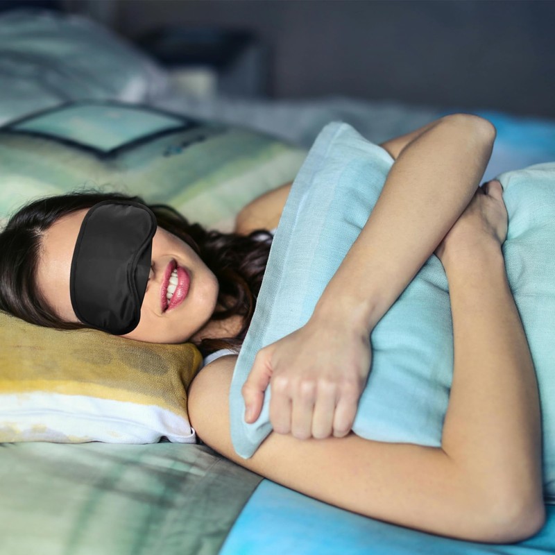 SimautHawk 4 Pcs Black Eye Mask, Blindfold,Eye Masks for Sleep,