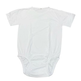 Body clásico liso Sissy Snap Entrepierna Pijamas ABDL Pañal Onesie, Blanco, 2