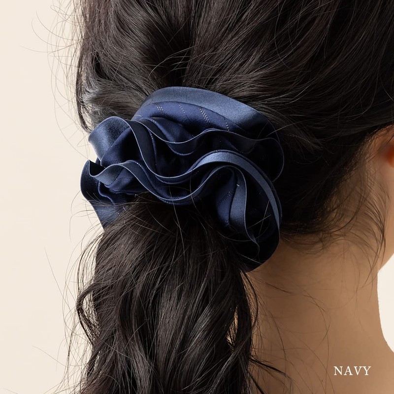 JewelVOX Scrunchie, Hair Accessory, Grosgrain Striped Fabric, Stylish, Cute, Simple,