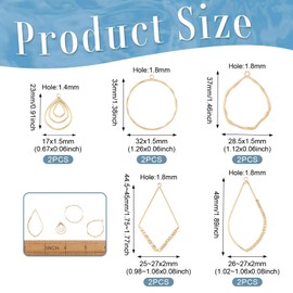 Pandahall 10Pcs Brass Open Back Bezel Charms Real 18K Gold Rhombus Ring Teardrop Earring Charms Resin Hollow Frame Pendant Epoxy Resin Hollow Frame Charms for DIY Resin Pressed Flower Jewelry Making