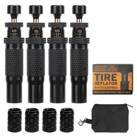 Pack of 4 Air Down Tyre Deflators, Tyre Deflator Valve, Adjustable Car Stop Tyre Bleed Valve, Tyre Drain Valve, Quick Tyre Deflators, Tyre Deflator for Car, Suv, Motorhome, Atv