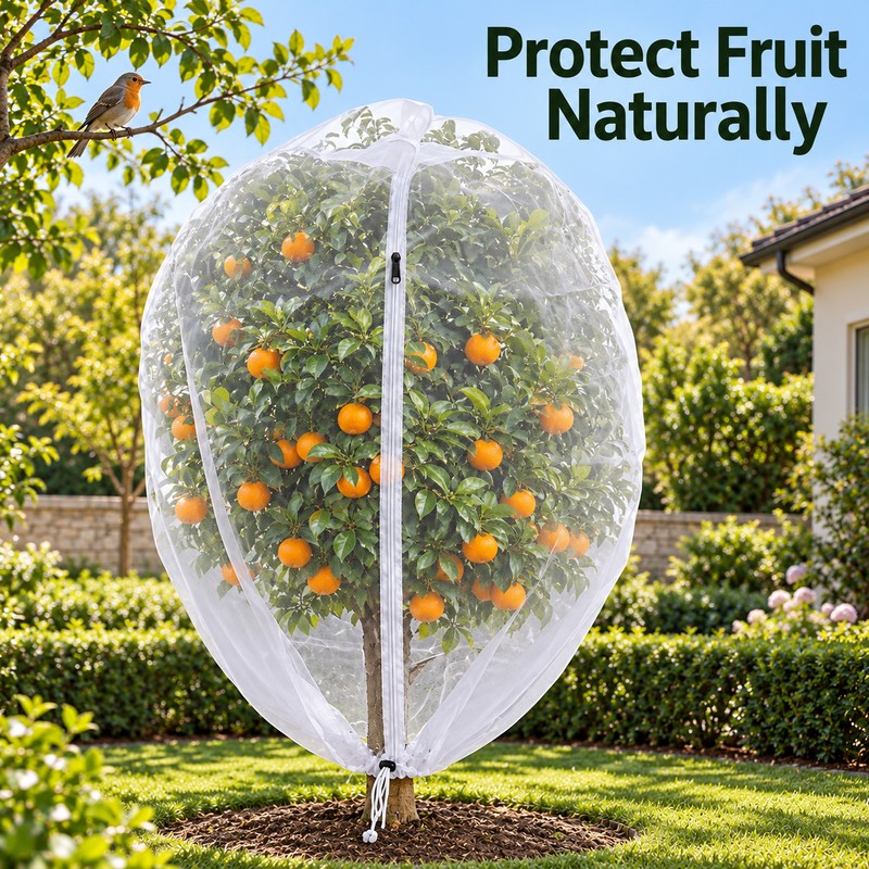 Extra-Thick Garden Netting with Drawstring & Zipper – PE Insect