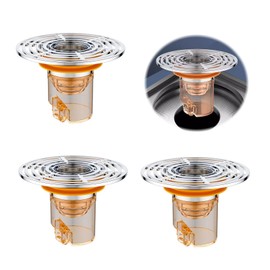 DINGFENG Odour Trap Floor Drain, Odour Trap Shower, 3 Pieces Floor Drain Core with Rubber Ring, for Kitchen Showers, Drain Shower, Hole Diameter 32-44 mm, Drain Against Odour Stop