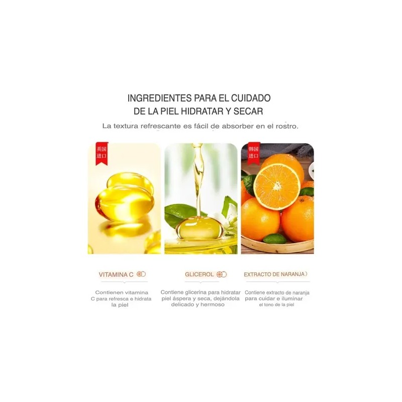 Rutina Facial Vitamina C Hidratante Aclara Manchas Kit 6 Pzs