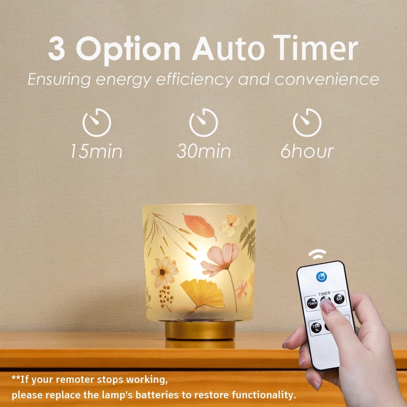 ULAROOM Battery Operated Small Lamp with Remote Control, Cordless Table