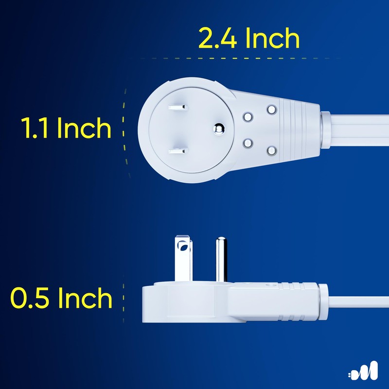 Maximm Cable 20 Ft 360° Rotating Flat Plug Extension Cord/Wire,