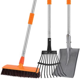 Chicken Poop Scooper Shovel Rake Scrub Brush for Chicken Coop Supplies Accessories for Cleaning