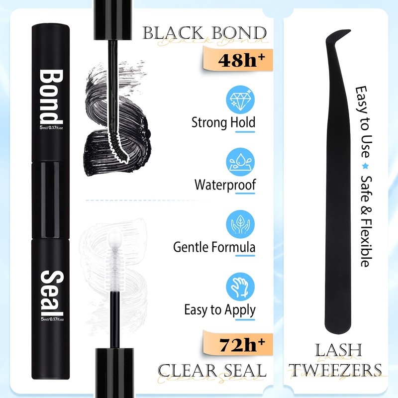 PHKERATA Wispy Lash Extension Kit Natural Lash Clusters Kit DIY