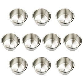 Game Table Cup Holder Insert - 10 Stainless Steel Drop in Large Drink Cup Holders,Boat Poker Table Replacement Cups Accessories