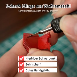 Bucasso Model Scriber Blades, 2 Pieces Tungsten Steel Blades for Modelling Hobby, RG Scale Model, Gundam Model Kit, Plastic Models, Scriber Replacement Blades (0.5 mm)