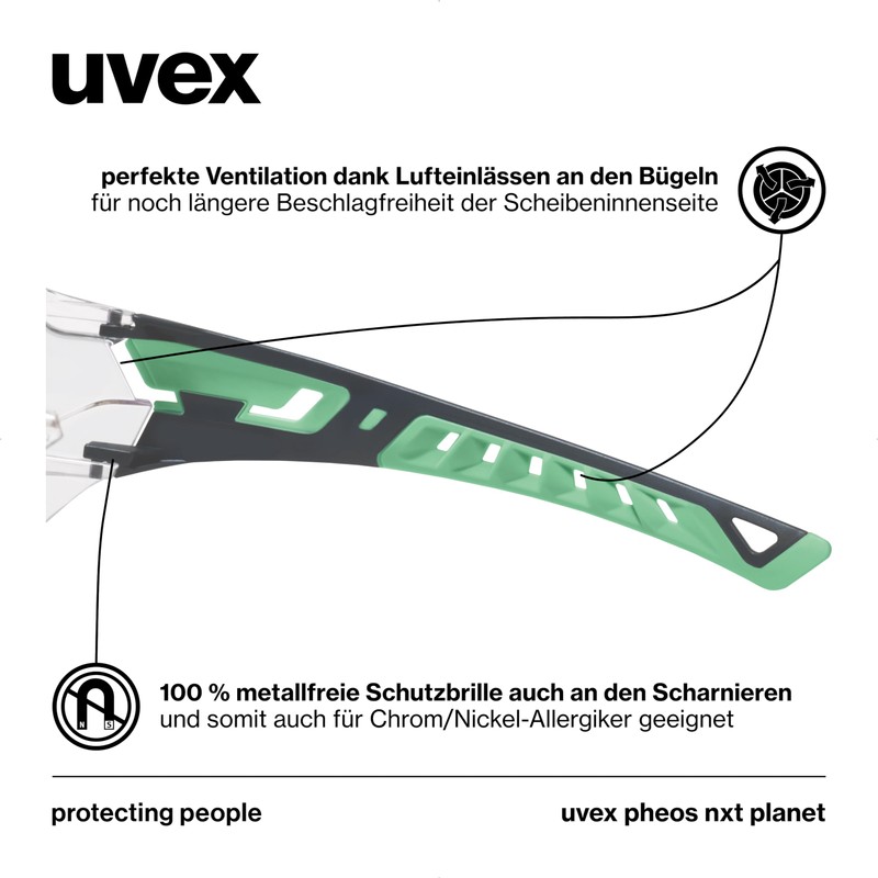 Uvex pheos nxt planet - safety glasses - temple glasses