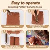 Therwen 2 Pcs Sculpture Scraper Pottery Carving Tool Pottery Cup