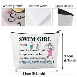 Swim Girl Gifts Swimming Makeup Bag Swim Lover Gifts Swimming Team Gifts Swim Girl Definition Cosmetic Bag Travel Pouch (Swim Girl Bag)