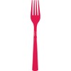 Unique Ruby Red Solid Plastic Forks (18ct) - Durable &