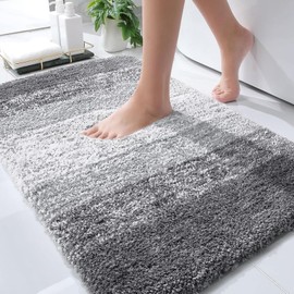 OLANLY Bathroom Rugs Mat 30x20, Extra Soft Absorbent Microfiber Bath Rugs, Rubber Backing, Quick Dry, Machine Washable Bath Mats for Bathroom Floor, Tub and Shower, Home Decor Accessories, Grey