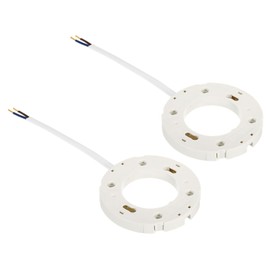 PATIKIL GX53 Light Base Socket, 2 Pack, White, Plastic, Medium Base, 100W, 250V, 2A, 0.75mm² Wire, 110mm Length, Cabinet Showcase Showroom Lights