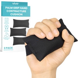 Vive Palm Grip Protector (3 Pack) - Hand and Finger Contracture Cushions - for Arthritis, Skin Breakdown, Exercise Strength - Comfortable Elastic Band Sized for Men and Women - Stroke Patient Rehab
