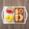 2 Pcs Large Rectangular Non Slip Serving Tray with Handles,