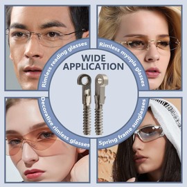 Dyuexi Glasses Spring Insert Glasses Repair Optical Frame Replacement Parts Eyeglass Specs Repair Screw In Temple Joint, Metal Eyeglass Hinge Repair Kit(100pcs,1.4mm)
