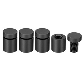 PATIKIL 1/2 x 0.7 inch Sign Standoff Screws, 4 Pcs Stainless Steel Wall Standoff Mounting Hardware Advertising Glass Nail for Hanging Acrylic Picture Frame Acrylic Panel, Black