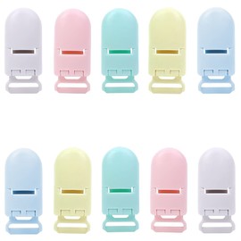 TBDBNR One-Touch Clips, Set of 10, Plastic, For Flat Tape, Fixing Clips, Inner Diameter: 0.6 inches (15 mm), For Strap Replacement Parts and Crafts, Adjustable Length, Multi-functional, General