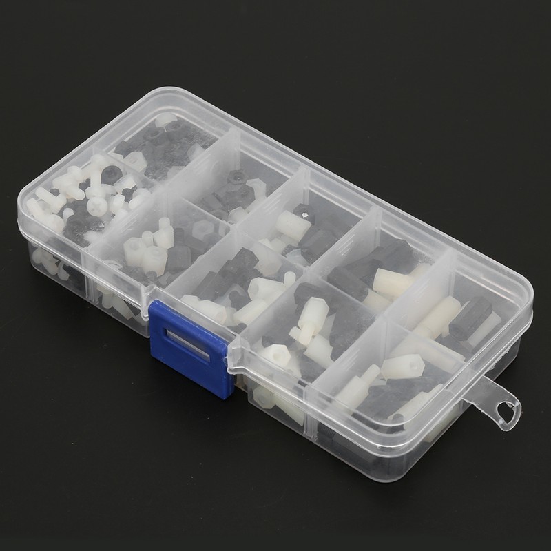 300pcs White and Black Nylon M3 Hex Standoff with M3