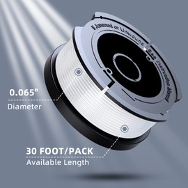 AF-100 Weed Eater Spool Compatible with Black+Decker, 30ft 0.065" Autofeed Replacement Weed Eater String Trimmer Line for Black and Decker Weed Eater (12 Line Spools + 3 Caps+3 Springs)