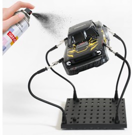 4PCS Heavy Duty Bendable Alligator Clip Sticks with Large Model Painting Stand Base, Model Car Paint Stand Holder,Hobby Model Kit Tools Makes Airbrushing and Spray Painting Easy