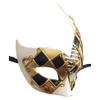 Coolwife Men's Masquerade Mask Vintage Venetian Checkered Musical Party Mardi