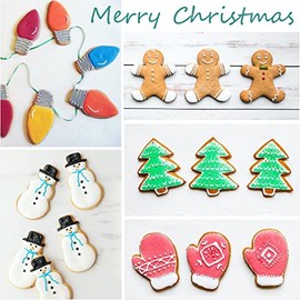 Cortadores de Galletas de Navidad 6 PCS, 4, Hombre de Pan de Jengibre, rbol de Navidad, Mueco de Nieve, Bombilla, Mitn                                