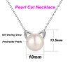 Cat Necklace Pearl Cat Necklace Silver Cat Necklace Womens Cat