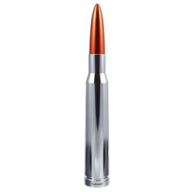 VMS CHROME BULLET ANTENNA WITH ORANGE TIP FOR DODGE RAM FITS ALL SCREW ON ANTENNAS