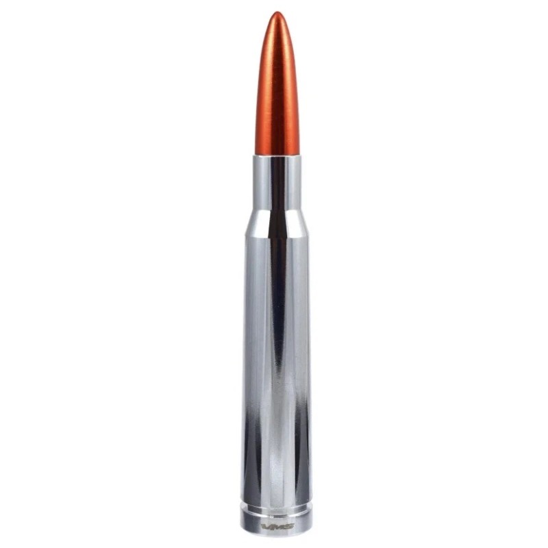 VMS CHROME BULLET ANTENNA WITH ORANGE TIP FOR DODGE RAM