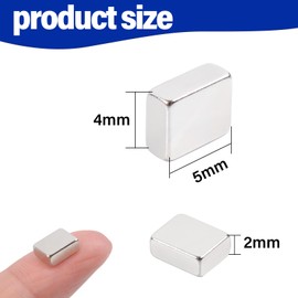 100Pcs Small Bar Magnets, 5x4x2MM Mini Tiny Rectangular Magnets Rare Earth Magnets Strong, Refrigerator Neodymium Bar Magnets for Crafts, Fridge, Whiteboard, Office, Dry Erase Board