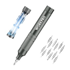 WORKPRO 24-in-1 Precision Screwdriver Sets, Pen Style Manual Screwdriver, 24 pcs Tough S2 Steel Small Screwdriver Bits, Ideal for Eyeglass, Watch, Laptop, Phone, Jewelry and Electronic, Grey