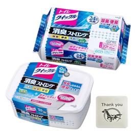 Quickle Toilet Quickle Deodorizing Strong Container, 10 Sheets + 20 Refills, Set of 1 + Kunutonn Original Logo Bonus