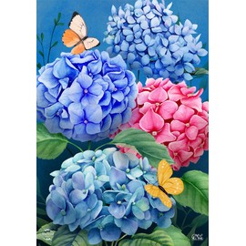 Colorful Hydrangeas Spring House Flag 40" x 28" Briarwood Lane