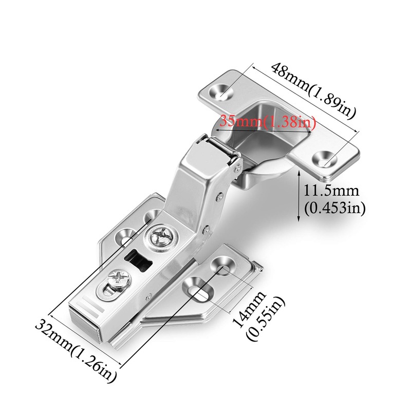 Luokim 2 Pack 1 Pairs Frameless Kitchen Cabinet Hinges Soft