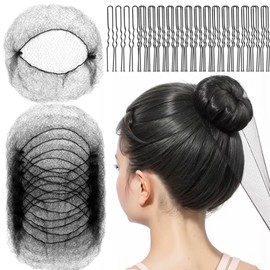 COYUN Retine per Capelli Chignon,40 Pezzi Retina per Capelli,con 50 Forcine a Forma di U per Donne,Rete Invisibile per Chignon,per Cameriera,Infermiera,Hostess,Ballerine,Chef