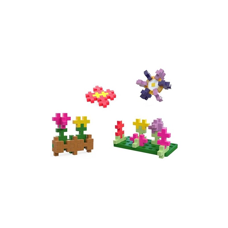 PLUS PLUS Big Activity Set, Flowers, 40 Piece - Construction