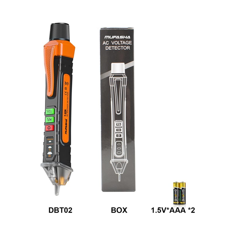 MUFASHA Non-Contact Voltage Tester with LED Flashlight, Buzzer Alarm, AC