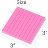 Vanpad Lined Sticky Notes 3x3 Inches, Rose Red Ruled Self-Stick