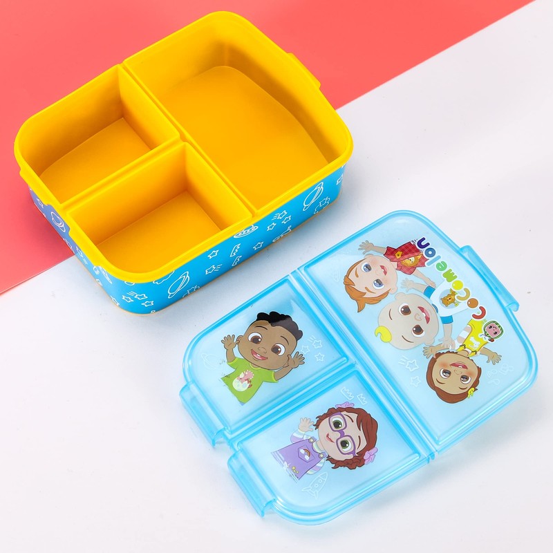 Zawadi Global Cocomelon Kids Childrens Multi Compartment Rectangular School Travel