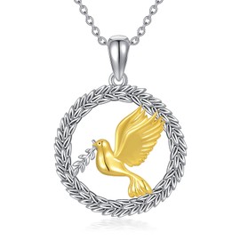 SLIACETE Dove Necklace 925 Sterling Silver Peace Bird Pendant Dove Jewelry Gifts for Women Girls Wife Mom