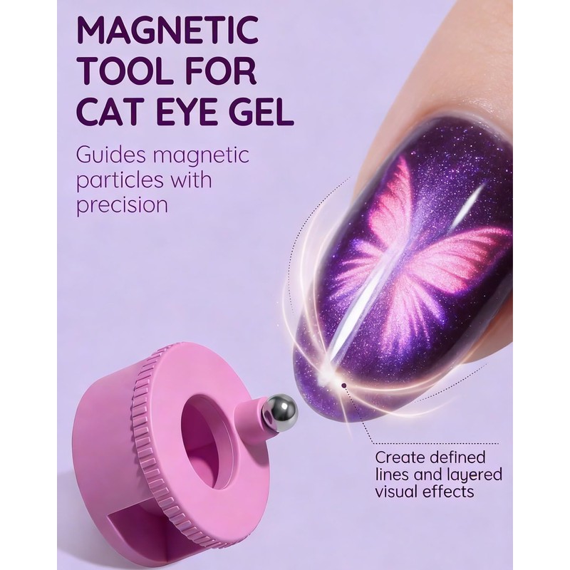 Rotating Cat Eye Magnet for Nail Polish, 8 in 1