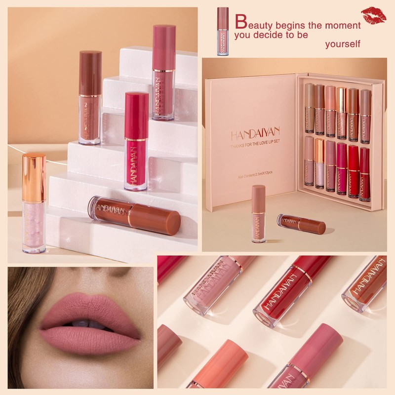 Lishang 12 Colours Lip Gloss Lipstick Set Lip Tint Gloss
