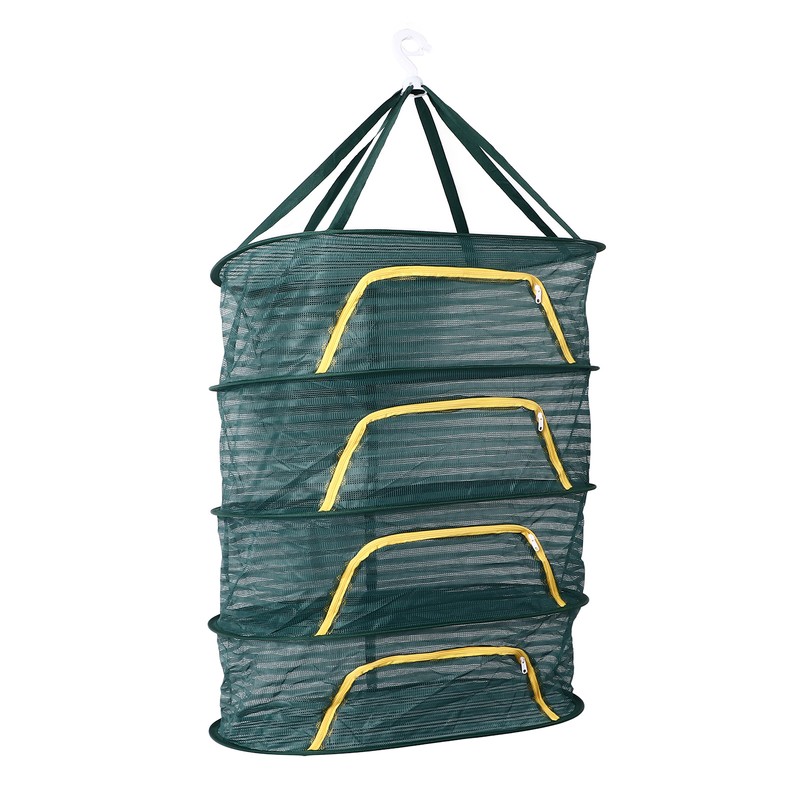 4 Layer Herb Drying Rack with U Shaped Zipper Dark