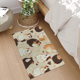 Plistiz Guinea Pig Love Indoor Door Mat, 17x29.5 Inch, Floor Area Rug for Entryway, Living Room, or Bathroom, Non-Slip Doormat, Guinea Pig Design Home Decor Rug Gifts